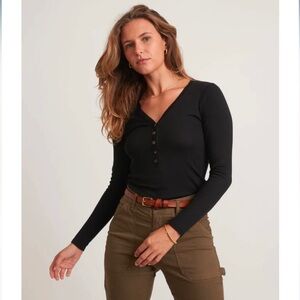 Marine Layer Women's Lexi Rib Henley - Medium
